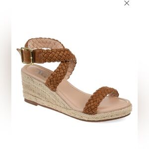 Braided Brown Wedge Sandals size 9